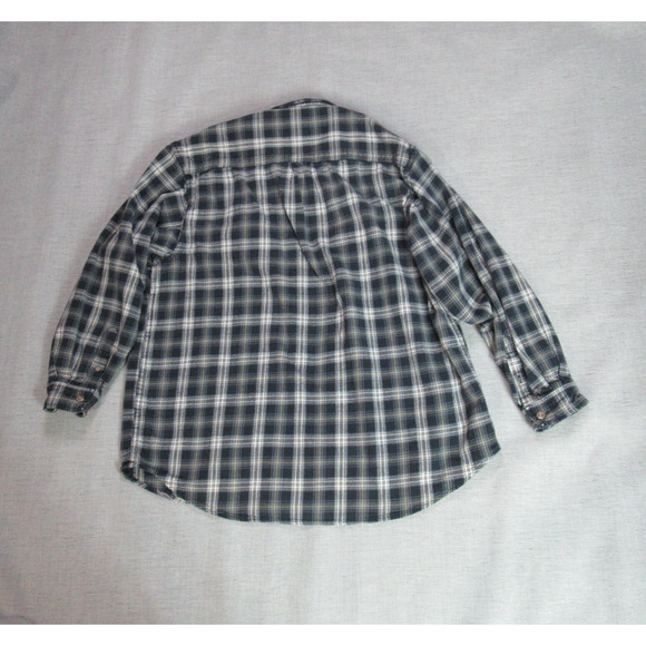 Field & Stream Shirt Mens XL Blue Plaid Heavyweight Flannel Cabincore Outdoor - Picture 3 of 6